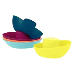 Boon Bath Toys | 12 Months+>Fleet Stacking Boats - 5 pc set