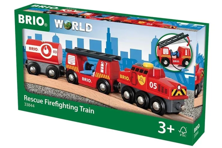 Brio Wooden Toys | Trains & Train Sets>Rescue Firefighting Train 4 pieces