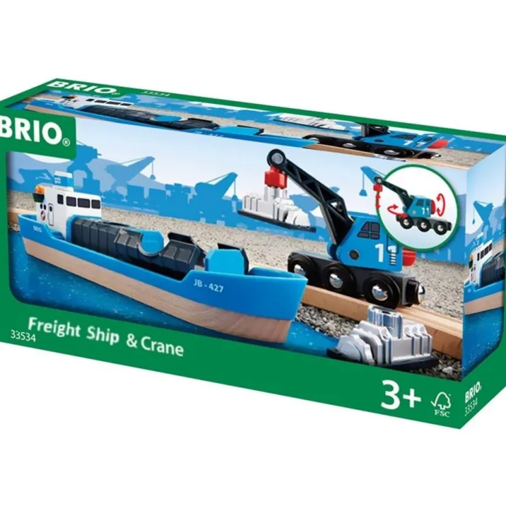 Brio Trains & Train Sets | Transport Toys>World Freight Ship and Crane