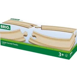 Brio Wooden Toys | Trains & Train Sets>World Large Curved Tracks 4 Pieces