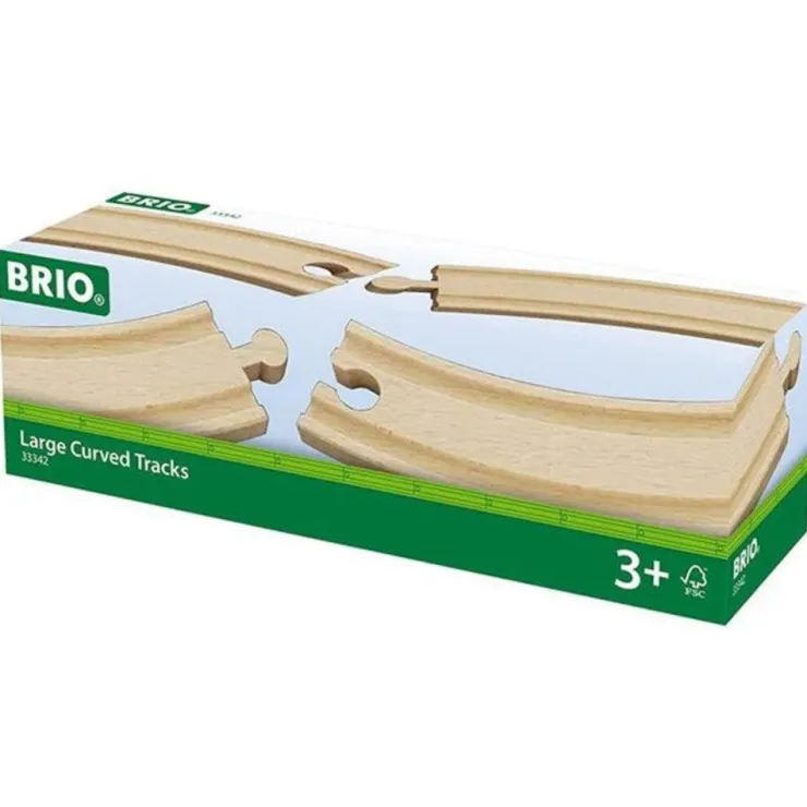 Brio Wooden Toys | Trains & Train Sets>World Large Curved Tracks 4 Pieces