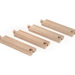 Brio Wooden Toys | Trains & Train Sets>World Medium Straight Tracks 4 Pieces