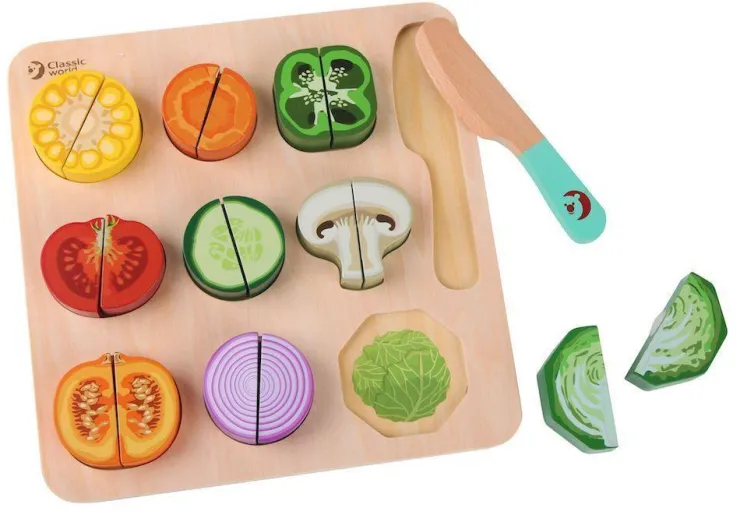Classic World Wooden Toys | Jigsaw Puzzles>Cutting Vegetable Puzzle