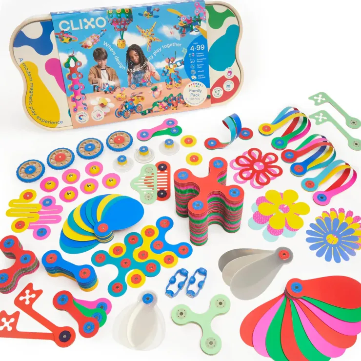 Clixo Steam Toys | Magnetic Construction>Family Pack (150pc)