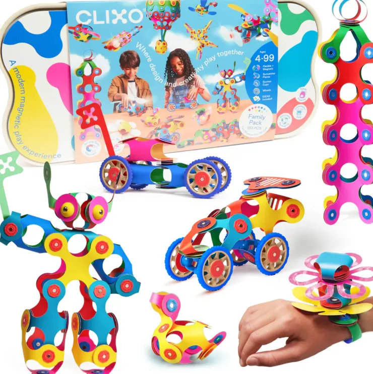 Clixo Steam Toys | Magnetic Construction>Family Pack (150pc)