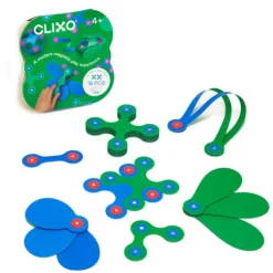 Clixo Steam Toys | Magnetic Construction>Itsy Pack - Green/Blue (18pc)