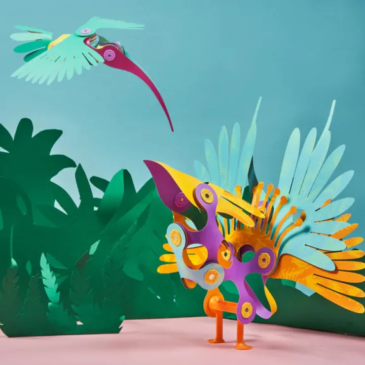 Clixo Steam Toys | Magnetic Construction>Tropical Birds (22pc)