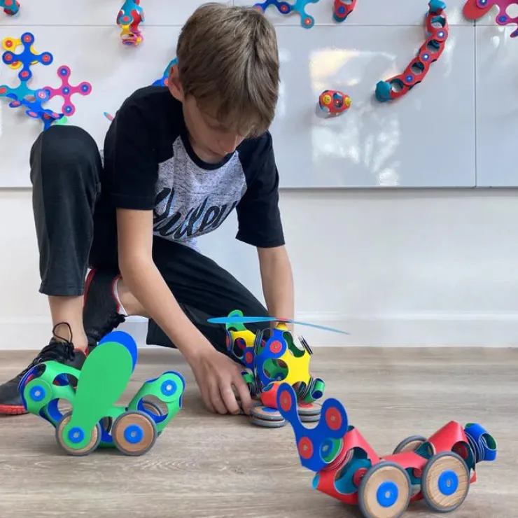 Clixo Steam Toys | Magnetic Construction>Wheel Creator Pack (72pc)
