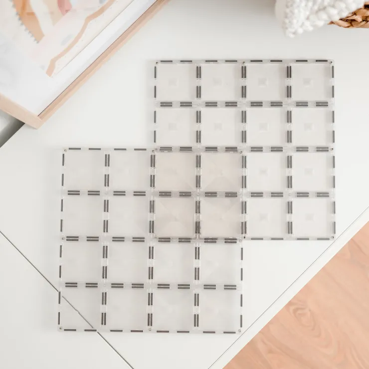 Connetix Building Sets | Magnetic Tiles>Clear Base Plate Pack 2 pc