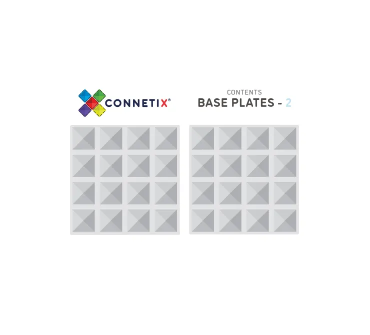 Connetix Building Sets | Magnetic Tiles>Clear Base Plate Pack 2 pc