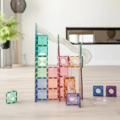 Connetix Building Sets | Magnetic Tiles>Pastel Ball Run Expansion pack 80 pc