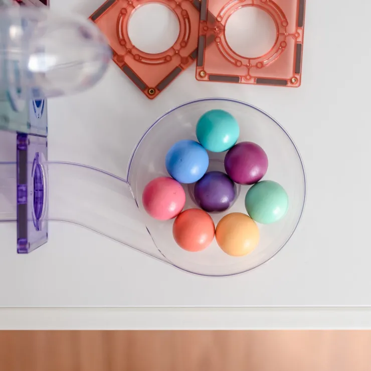 Connetix Building Sets | Magnetic Tiles>Pastel Ball Run Pack 106 pc