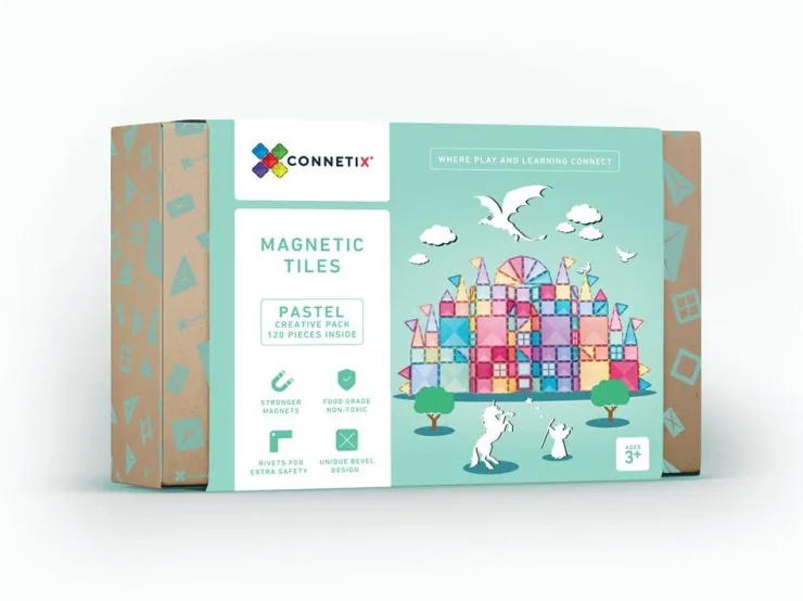 Connetix Building Sets | Magnetic Tiles>Pastel Creative Pack 120 pc