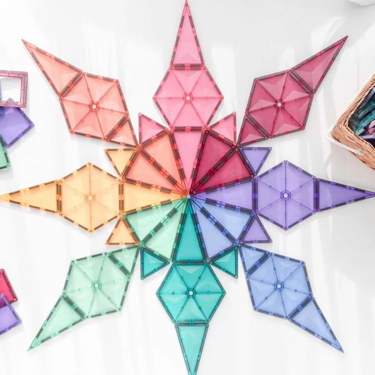 Connetix Building Sets | Magnetic Tiles>Pastel Geometry Pack 40pc
