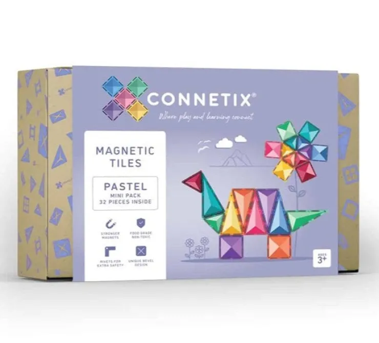 Connetix Building Sets | Magnetic Tiles>Pastel Mini Pack 32pc