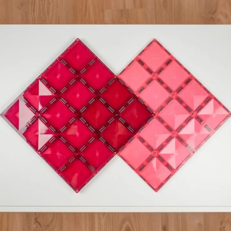Connetix Magnetic Construction | Building Sets>Pastel Pink & Berry Base Plate 2 pc