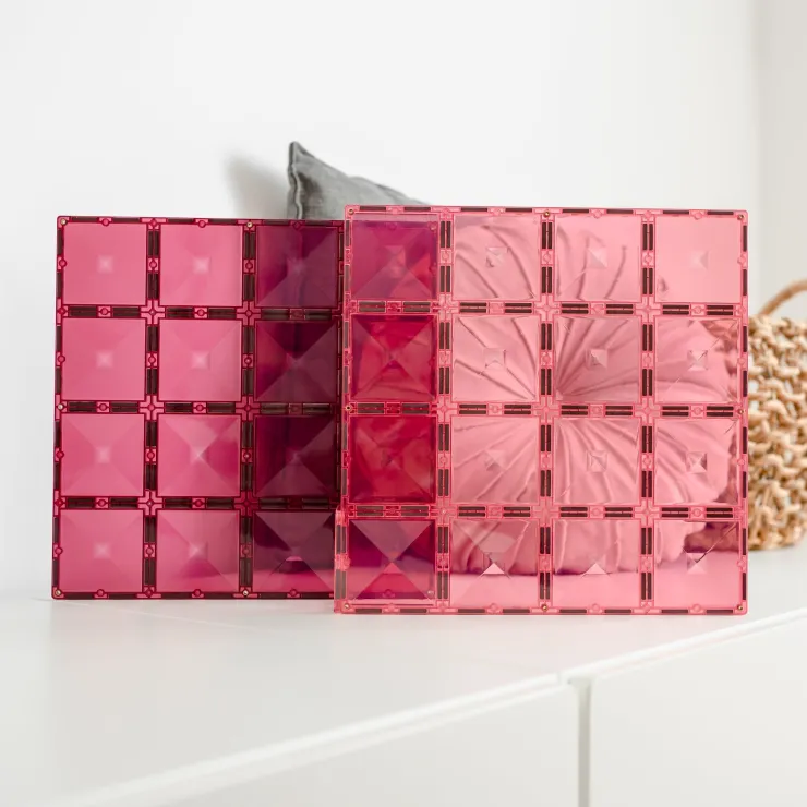 Connetix Magnetic Construction | Building Sets>Pastel Pink & Berry Base Plate 2 pc