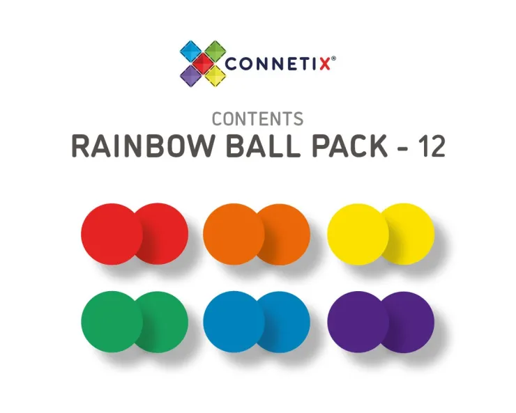 Connetix Building Sets | Magnetic Tiles>Rainbow Ball Pack 12 pc