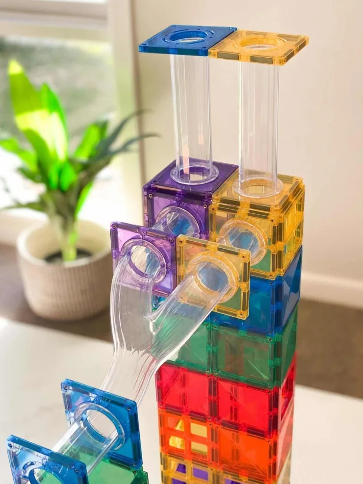 Connetix Building Sets | Magnetic Tiles>Rainbow Ball Run Pack 92pc