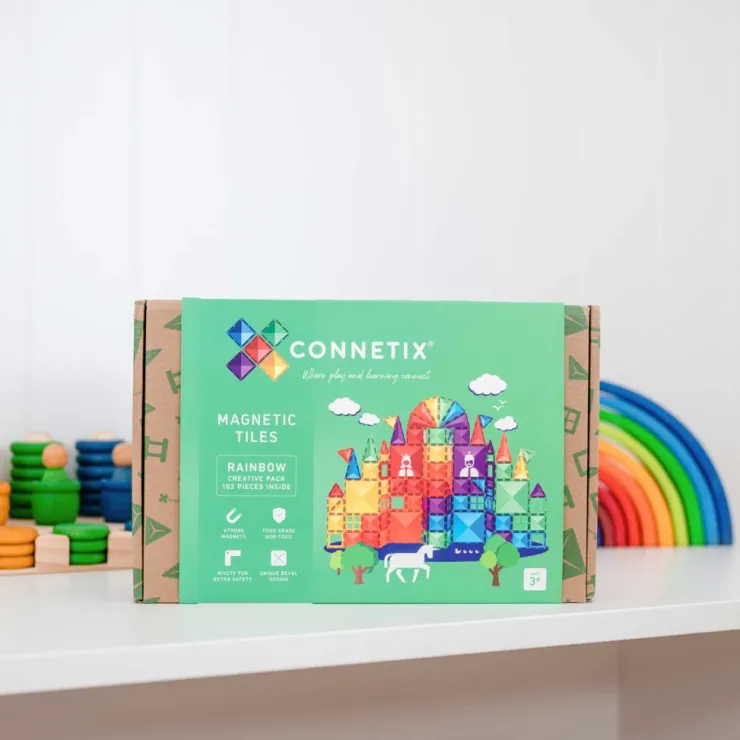 Connetix Building Sets | Magnetic Tiles>Rainbow Creative Pack 102pc