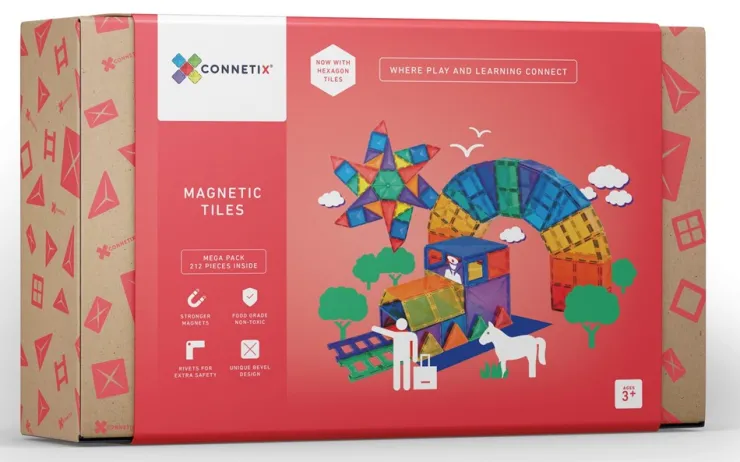 Connetix Building Sets | Magnetic Tiles>Rainbow Mega Pack 212 pc