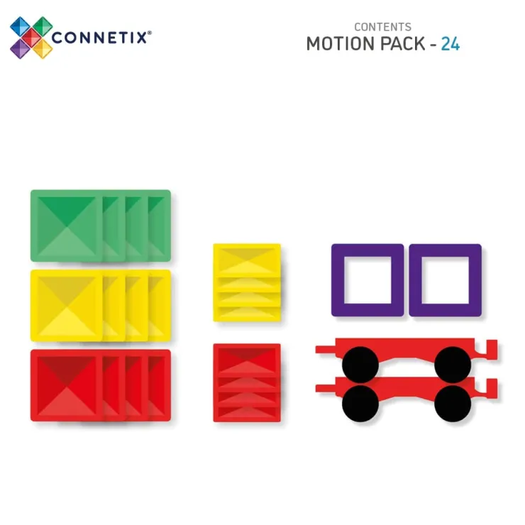 Connetix Building Sets | Magnetic Tiles>Rainbow Motion Pack 24pc