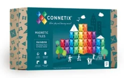 Connetix Building Sets | Magnetic Tiles>Rainbow Rectangle Pack 18pc
