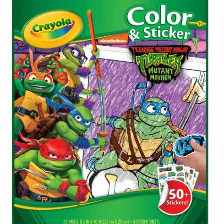 Crayola Drawing, Colouring & Painting | Stationary & Stickers>Colour & Sticker Book - Teenage Mutant Ninja Turtles