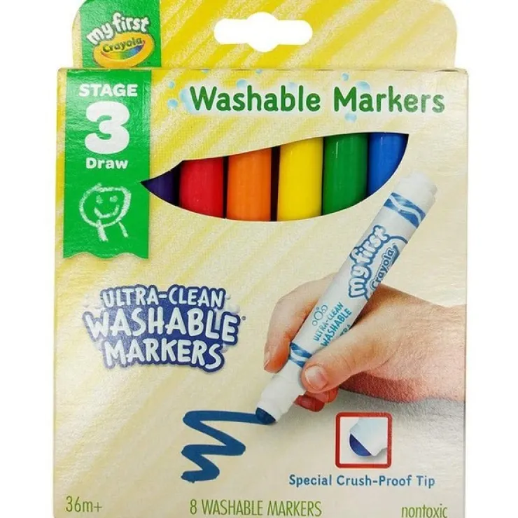 Crayola Stationary & Stickers | Art Supplies>My First Ultra Round Nib Markers 8pk