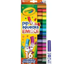 Crayola Art Supplies | Drawing, Colouring & Painting>Pipsqueaks Washable Emoji Markers 16pk