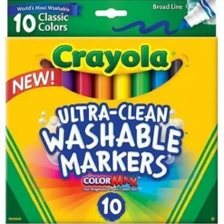 Crayola Art Supplies | Drawing, Colouring & Painting>Ultra Clean Washable Markers 10PK