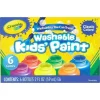 Crayola Art Supplies | Drawing, Colouring & Painting>Washable Kids Paint Pots Classic Colours 6pk