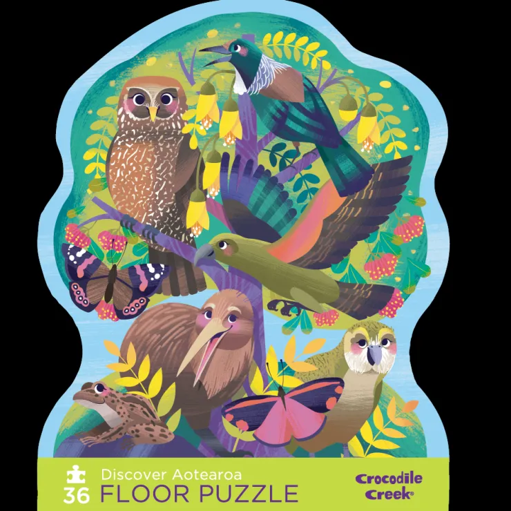 Crocodile Creek Jigsaw Puzzles | 3 Years+>36pc Floor Puzzle - Discover Aotearoa