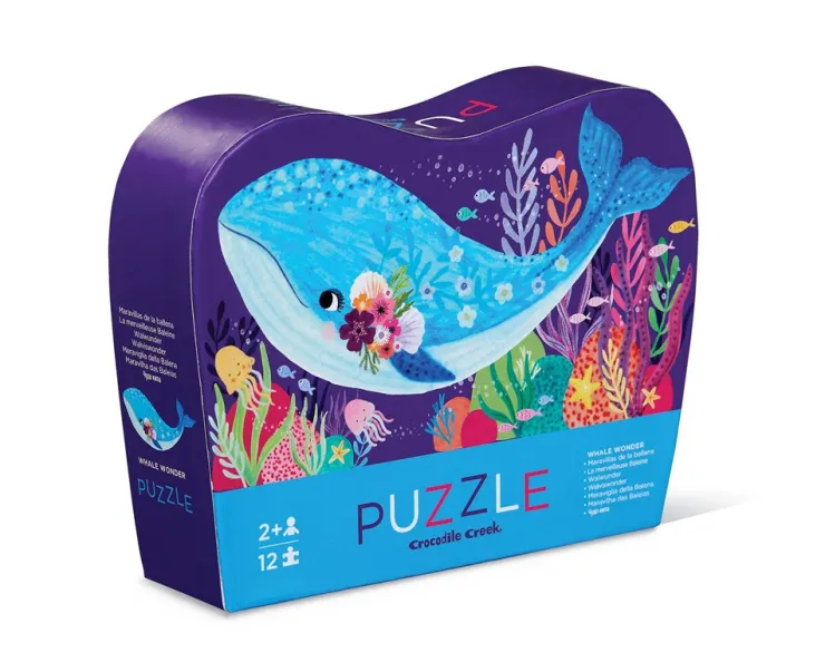 Crocodile Creek Jigsaw Puzzles | 2 Years+>12pc Mini Puzzle - Whale Wonder