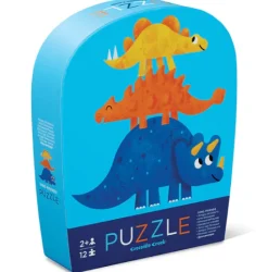 Crocodile Creek Jigsaw Puzzles | 2 Years+>12pc Mini Puzzle - Dino Friends