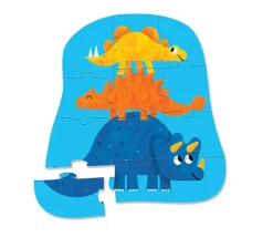 Crocodile Creek Jigsaw Puzzles | 2 Years+>12pc Mini Puzzle - Dino Friends