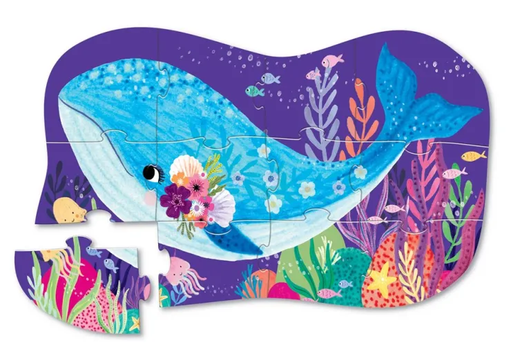 Crocodile Creek Jigsaw Puzzles | 2 Years+>12pc Mini Puzzle - Whale Wonder