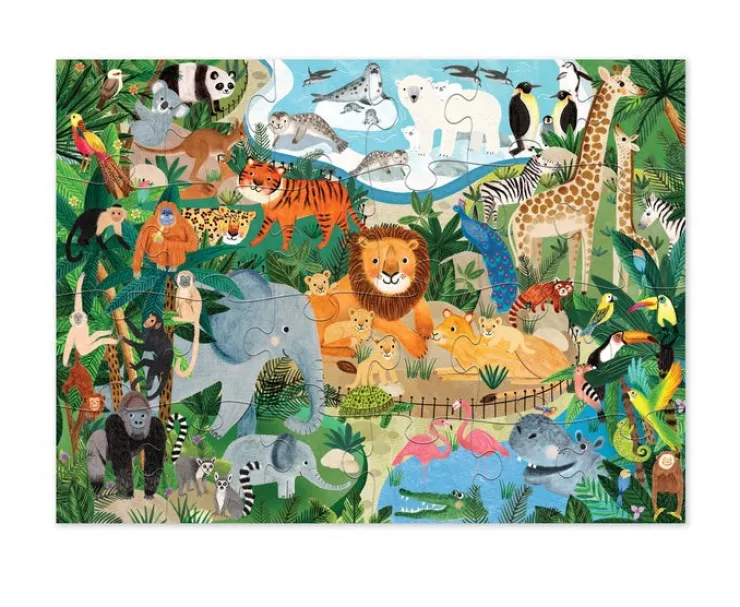 Crocodile Creek Jigsaw Puzzles | 3 Years+>24pc Zoo Puzzle