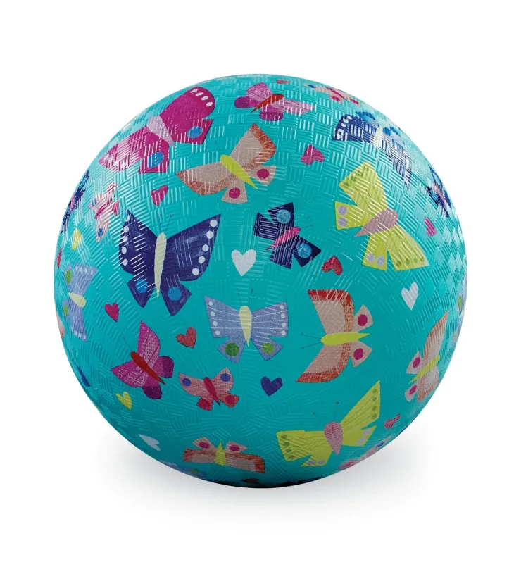 Crocodile Creek Balls | 3 Years+>7" Playground Ball - Butterfly Rainbow