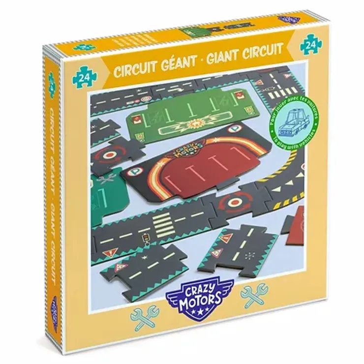 DJECO Jigsaw Puzzles | 3 Years+>Giant Puzzle - City Circuit 24pc