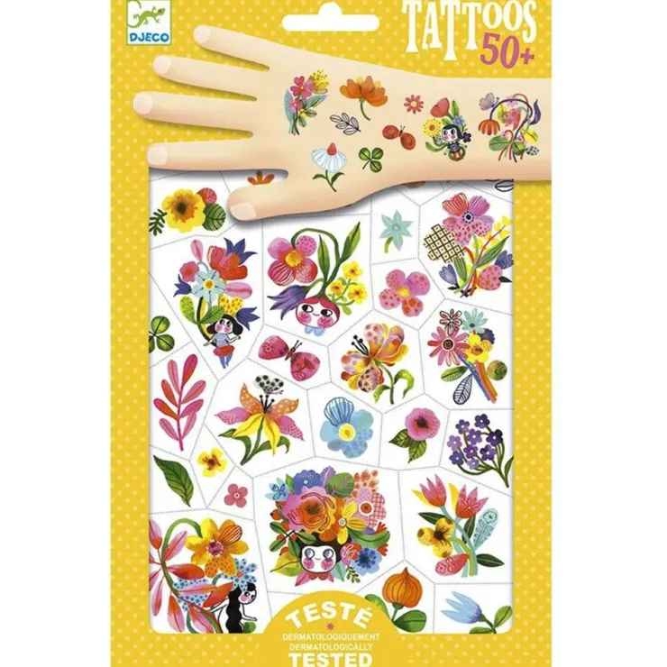 DJECO Temporary Tattoos | 3 Years+>* Tattoos - Aqua Flower
