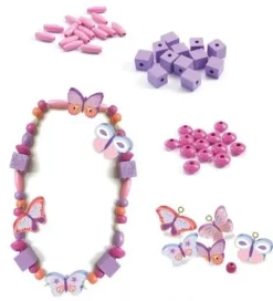 DJECO Make & Create | 4 Years+>Wooden Beads - Butterflies