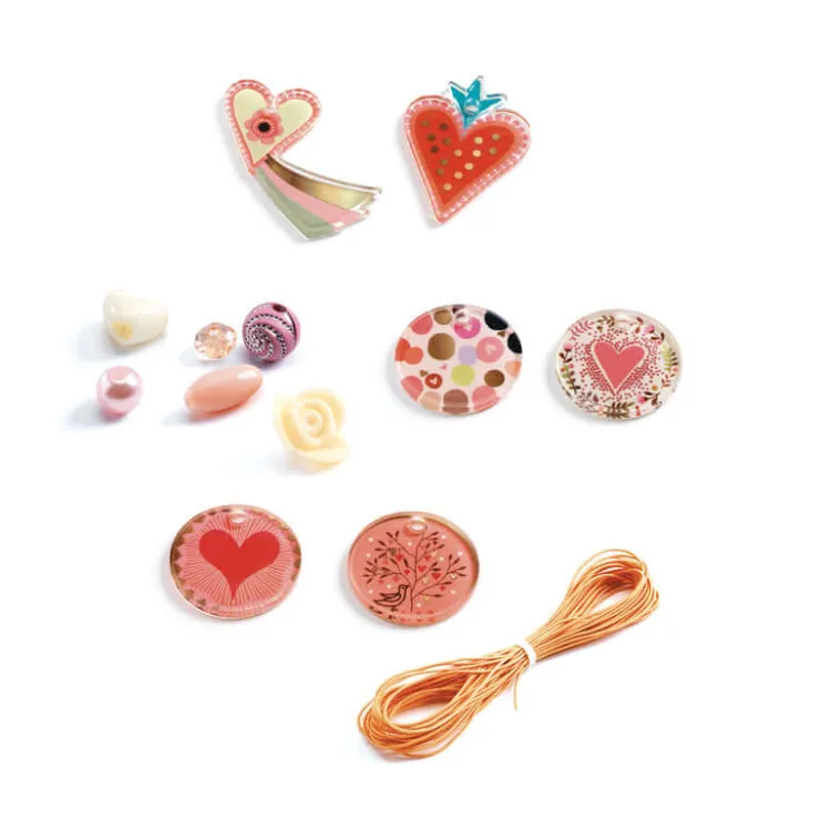 DJECO Make & Create | 4 Years+>Wooden Beads - Hearts