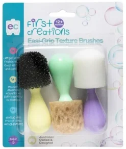 Early Creations Art Supplies | Drawing, Colouring & Painting>EC First Creations Easi-Grip Texture Brushes - Set of 3