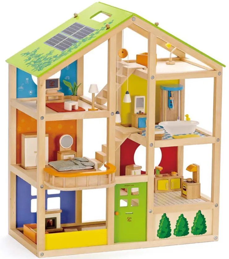 HAPE Pretend Play | Wooden Toys>All Season Doll House Furnished
