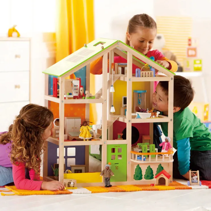 HAPE Pretend Play | Wooden Toys>All Season Doll House Furnished