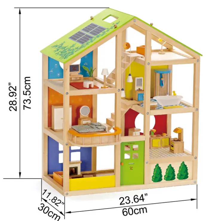 HAPE Pretend Play | Wooden Toys>All Season Doll House Furnished