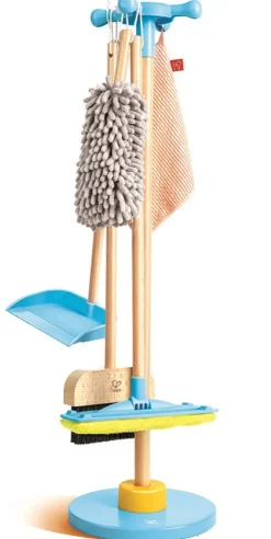 HAPE Pretend Play | Wooden Toys>Broom & Swiffer Cleaning Stand