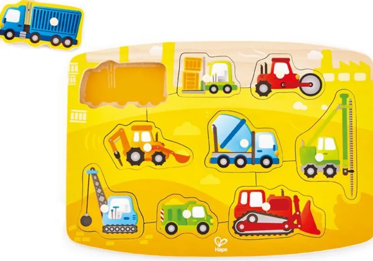 Hape Wooden Toys | Early Development Toys>Construction Peg Puzzle