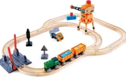 Hape Wooden Toys | Trains & Train Sets>Crossing & Crane Set